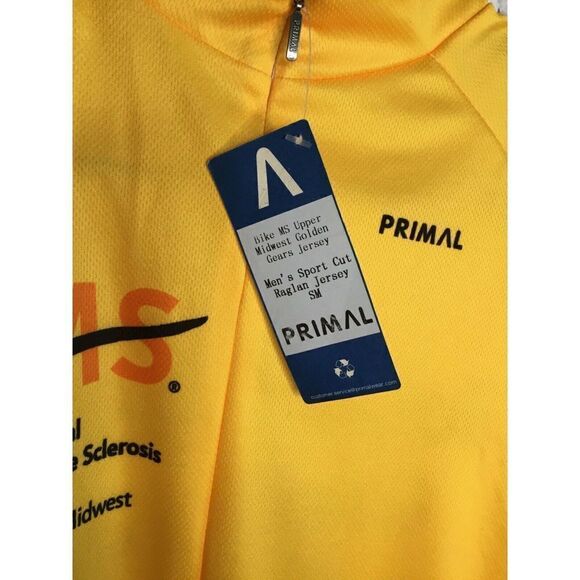 Primal Cycling Jersey Men Small Golden Gear‎ Club Yellow NWT - Picture 6 of 8